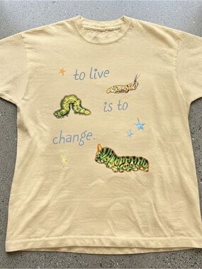 To Live Is To Change Caterpillar Graphic Gildan Unisex Cotton Tee